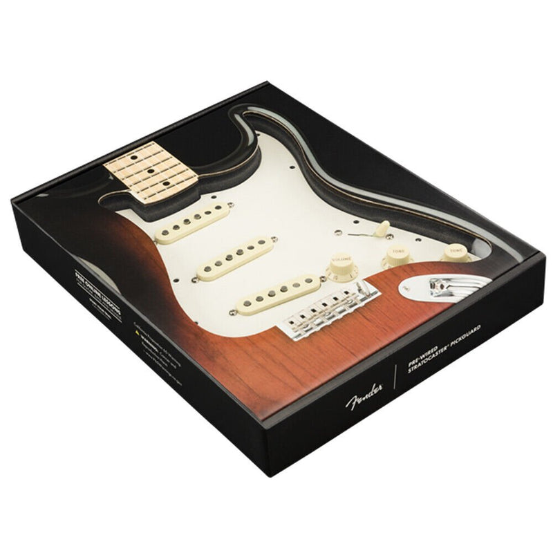 Fender Pre-Wired Strat Pickguard Custom Shop Texas Special SSS White Black White