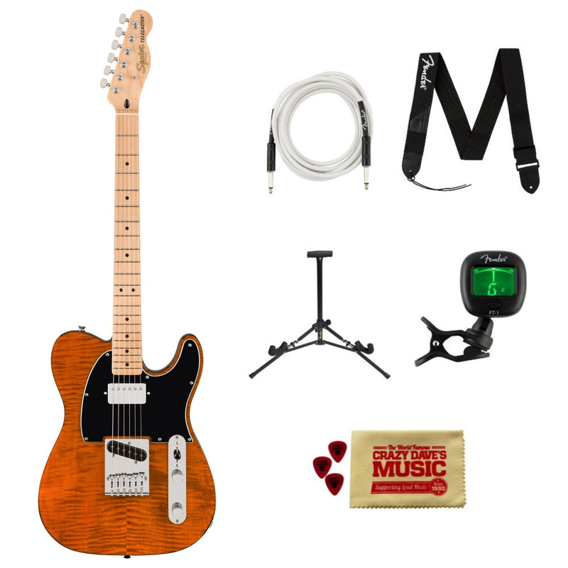 Fender Affinity Series Telecaster FMT SH Mocha Accessory Bundle
