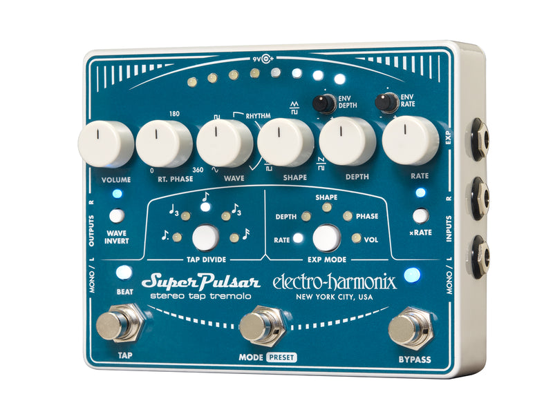 Electro-Harmonix Super Pulsar Stereo Tap Tremolo Pedal