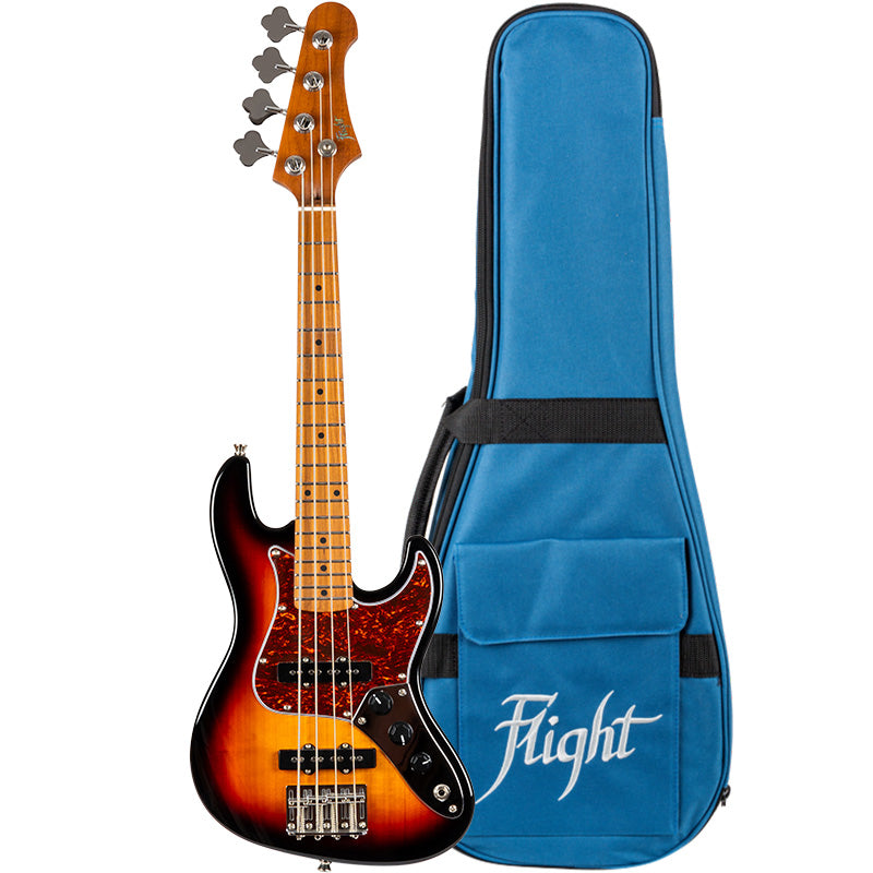 Flight Solid Body Mini Bass w Bag - Sunburst (Open Box)