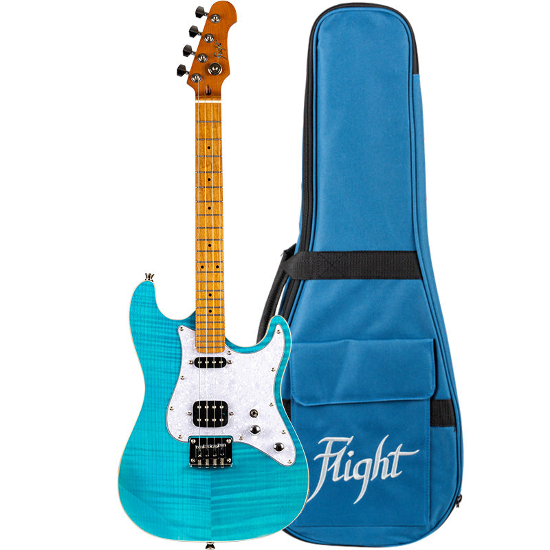 Flight Pathfinder Electric Baritone Ukulele - Ocean Blue (Open Box)