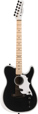 Fender Jack White Triplesonic Acoustasonic Telecaster - Satin Arctic White with Black Top