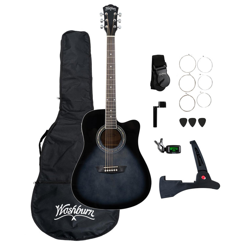 Washburn WA90CE Black Acoustic-Electric Guitar Kit