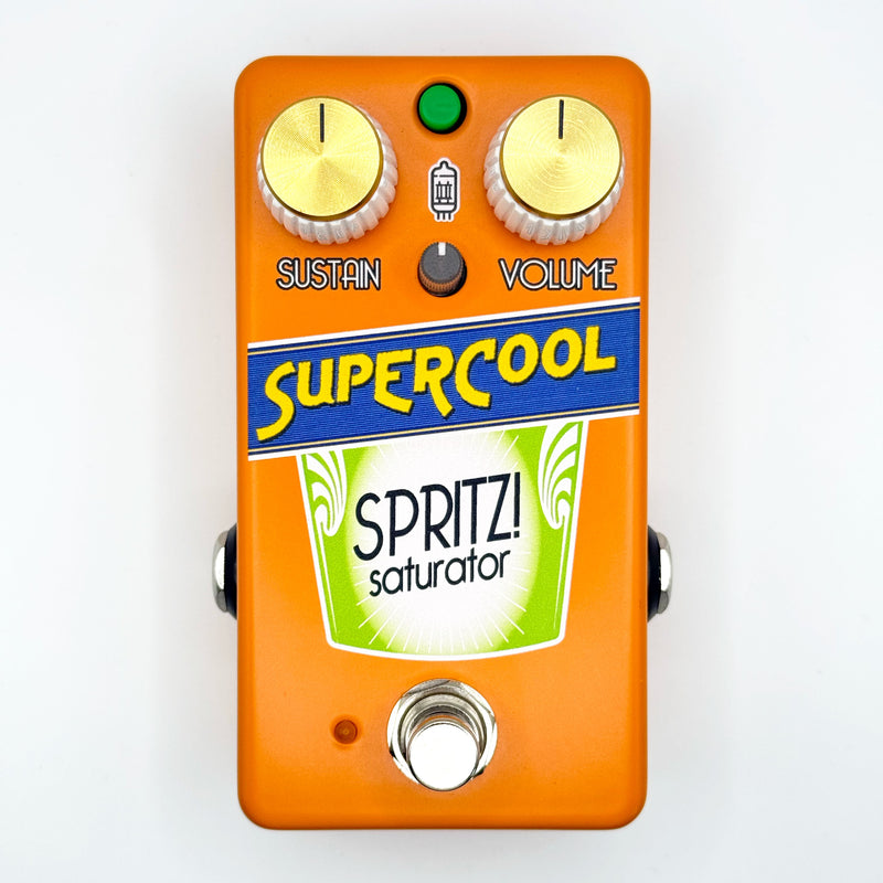orange compressor pedal Supercool Pedals Spritz! Saturator Compressor Pedal
