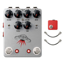 JHS Wanderer 2-in-1 Overdrive / Distortion Pedal with JHS Red Remote and 2 Dunlop 6-Inch Patch Cables