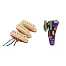 Fender Ultra Noiseless Hot Passive Stratocaster 3-piece Pickup Set - Cream with Mojotone Solderless Deluxe Strat Harness