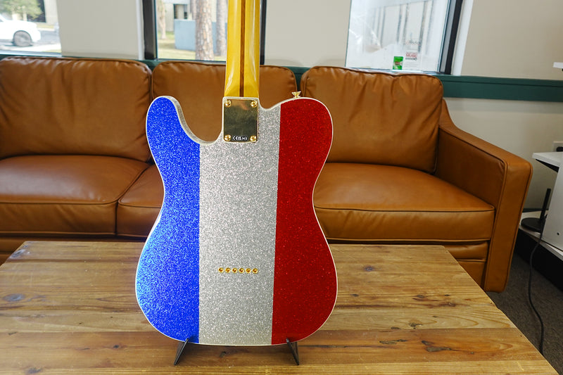 Fender Limited Edition Buck Owens Telecaster Maple Fingerboard in Red Silver and Blue Sparkle