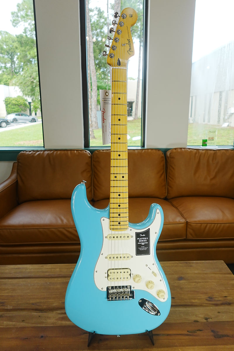 Fender Player II Stratocaster HSS, Maple Fingerboard, Aquatone Blue (Open Box)