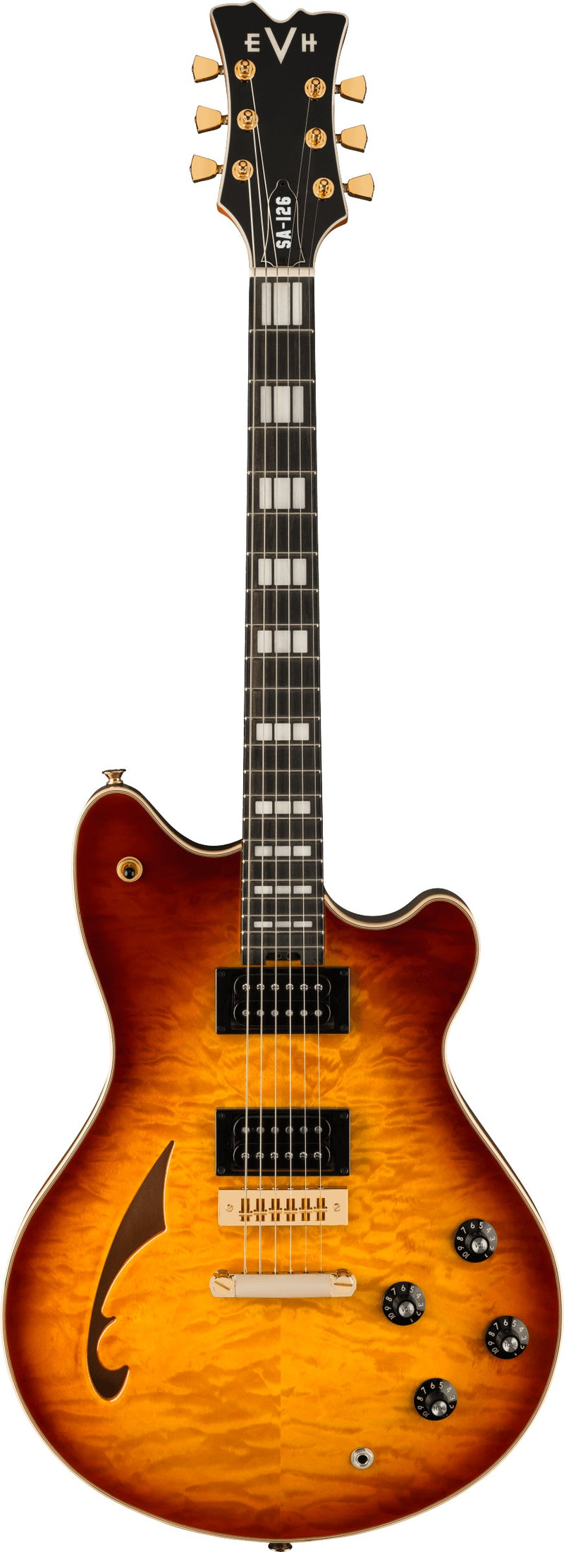 EVH SA-126 Special QM Quilted Maple Semi Hollowbody Electric Guitar with Case - Tobacco Sunburst (Open Box)