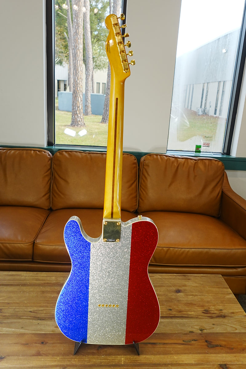 Fender Limited Edition Buck Owens Telecaster, Maple Fingerboard, Red, Silver and Blue Sparkle