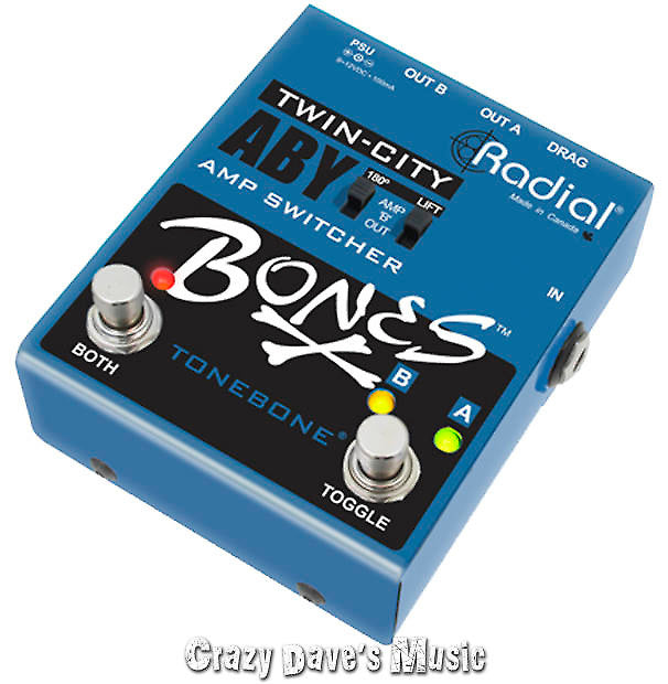 Radial Twin City Bones ABY Amp Switcher Pedal A B Y