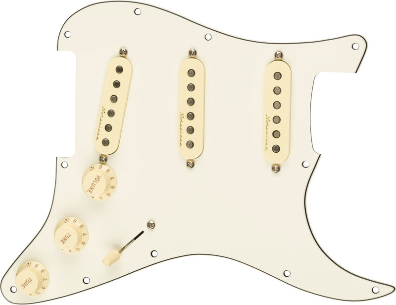 Fender Pre-Wired Strat Pickguard Vintage Noiseless White Black White