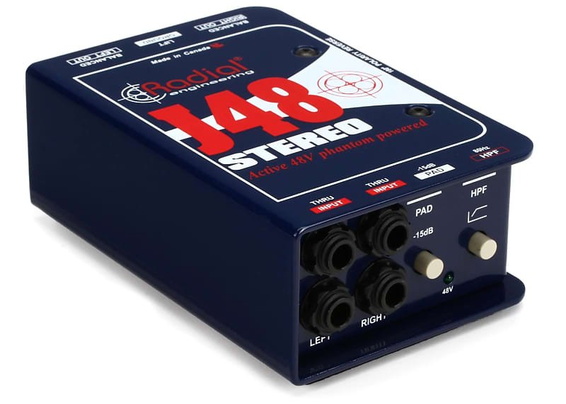 Radial J48 Stereo 2-channel Active Instrument Direct Box (open box)