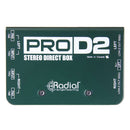 Radial ProD2 Stereo Direct Box DI Pro D2 for Keyboard & Guitars - Rack Mountable (Open Box)