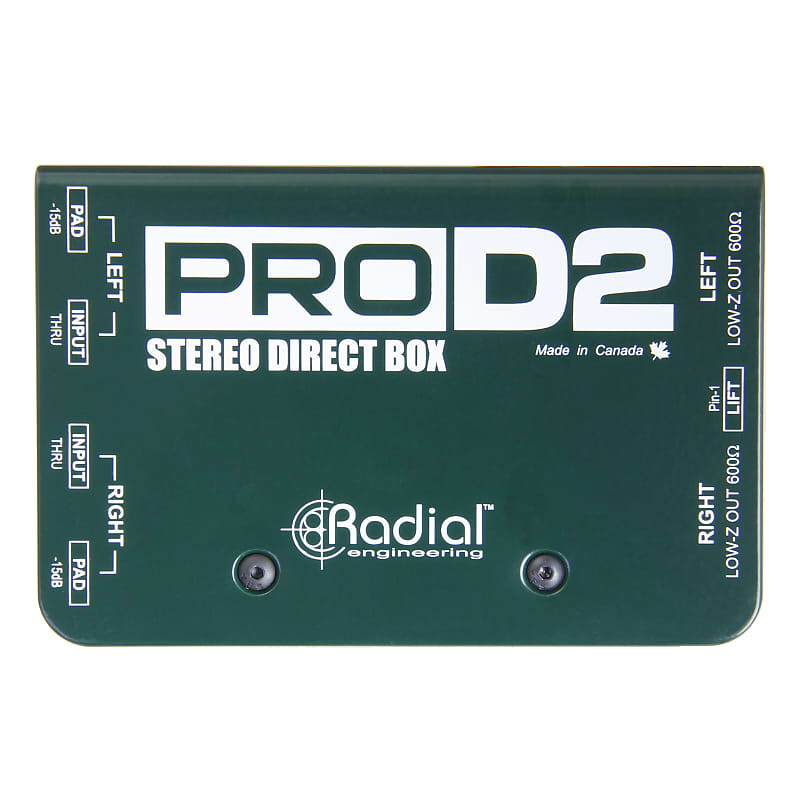 Radial ProD2 Stereo Direct Box DI Pro D2 for Keyboard & Guitars - Rack Mountable (Open Box)