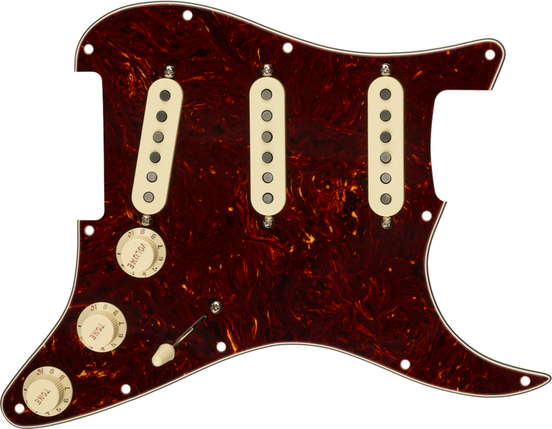 Fender Pre-Wired Strat Pickguard, Custom Shop Fat 50's SSS, Tortoise Shell 11 Hole PG (Used)