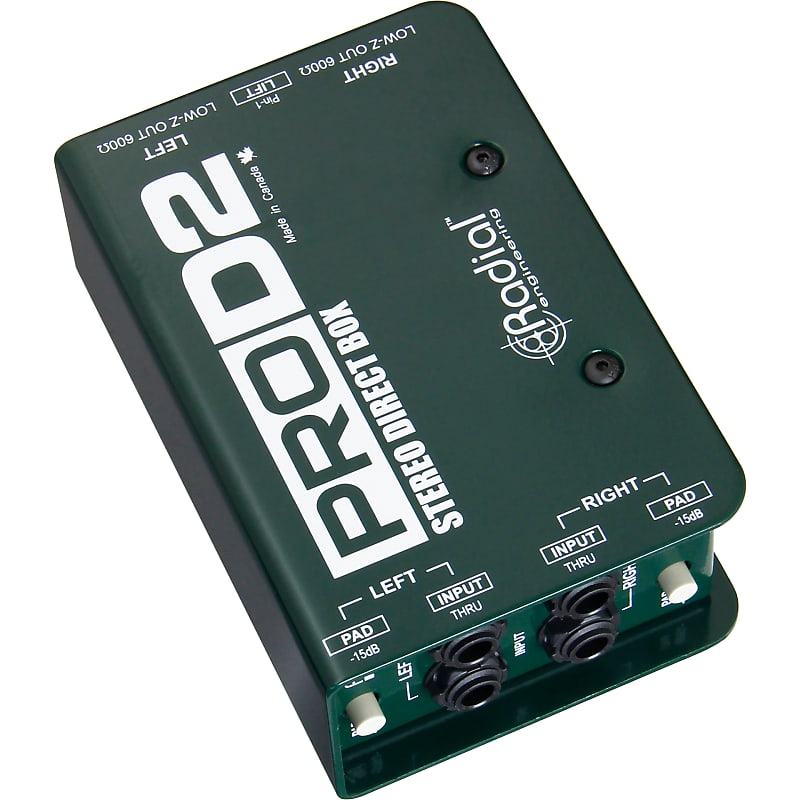 Radial ProD2 Stereo Direct Box DI Pro D2 for Keyboard & Guitars - Rack Mountable (Open Box)