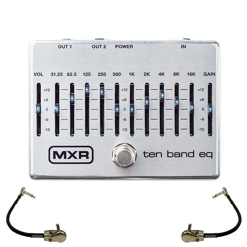MXR M108S Ten Band EQ Pedal with 2 Patch Cables