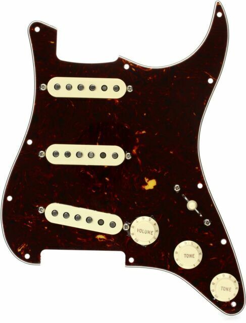 Fender Pre-Wired Strat Pickguard, Original '57/'62 SSS, Tortoise Shell 11 Hole PG